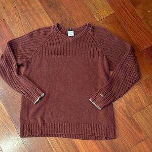 Columbia  men’s cotton ribbed Cozy Crewneck Sweater - Rust Brown